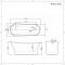 Freistehende Design-Badewanne mit erhöhter Rückenschräge, 1710mm x 745mm - Silber-Grau - Select