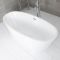Freistehende Badewanne (oval) mit zwei Rückenschrägen, 1595mm x 740mm, Mittelablauf - Ashbury