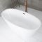 Freistehende Badewanne (oval), mit zwei Rückenschrägen, 1595mm x 740mm, Mittelablauf – Farbe der Überlaufgarnitur wählbar – Ashbury