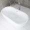 Freistehende Badewanne (oval) mit zwei Rückenschrägen, 1555mm x 745mm, Mittelablauf - Otterton