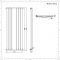 Design Heizkörper Vertikal Anthrazit 1800mm x 499mm 1030W (einlagig) - Revive