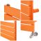 Design Handtuchheizkörper, mit flachen Heizlamellen - Größe wählbar - Orange (Sunset Orange) - Lustro