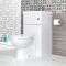 2-in-1 Stand-WC (oval) mit Waschbecken und verkleidetem Spülkasten, 500mm x 890mm - Weiß - Cluo