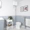 Stand-Tiefspül-WC mit hohem Spülkasten - mit Sitz in weißer Holz-Optik – Richmond