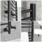 Handtuchheizkörper Mischbetrieb flach - 1200mm x 600mm - inkl. 600W Heizelement, T-Stück und Ventile - Matt Schwarz - Nox