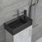 Kompaktes Standwaschbecken Schwarz mit Unterschrank Betongrau 400mm - Cluo