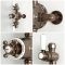 Duschsäule mit Aufputz-Thermostat - inkl. 194mm rundem Duschkopf, Handbrauseset und Wanneneinlauf - Geölte Bronze - Elizabeth