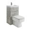 2-in-1 Stand-WC (eckig) mit Waschbecken und verkleidetem Spülkasten, 500mm x 890mm - Steingrau - Cluo