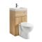 2-in-1 Stand-WC (oval) mit Waschbecken und verkleidetem Spülkasten, 500mm x 890mm - Eichen-Optik - Cluo