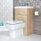2-in-1 Stand-WC (eckig) mit Waschbecken und verkleidetem Spülkasten, 500mm x 890mm - Eichen-Optik - Cluo
