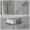 Einbau-Duschkabine mit Falttür, Duschwanne im Schiefer-Effekt, Chromprofil, Größe wählbar - Portland