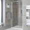 Einbau-Duschkabine mit Falttür, Duschwanne im Schiefer-Effekt, Chromprofil, Größe wählbar - Portland