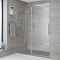 Rahmenlose Dusch-Schiebetür mit Duschwanne in Schiefer-Effekt, Größe wählbar - Portland