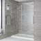 Rahmenlose Duschschiebetür mit Duschwanne für Nische, Größe wählbar - Portland