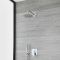 Unterputz-Duschsystem mit Umsteller - mit 200mm rundem Duschkopf und Handbrauseset – Chrom – Arcadia