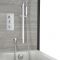 Dusch- und Badesystem mit Unterputz-Thermostat – mit Überlauf-Wanneneinlauf und Brausestangenset – Chrom – Kubix