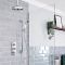 Retro Unterputz Duschsystem mit Thermostat, Decken-Duschkopf und Brausegarnitur, Chrom/Weiß - Elizabeth
