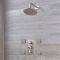 Unterputz-Duschsystem mit Thermostat – mit rundem 188mm Wand-Duschkopf und Körperdüsen - gebürstetes Nickel - Aldwick