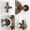 Retro Aufputz-Duschsystem mit Thermostat - Wand-Duschkopf und Brausestangenset - geölte Bronze – Elizabeth