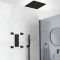 Duschsystem mit Unterputz-Thermostat - inkl. 400mm x 400mm Unterputz-Duschkopf, Handbrauseset und Körperdüsen - Schwarz - Preto
