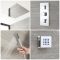 Eckiges Dusch-Thermostat mit Umsteller, 400x400mm Decken-Duschkopf, Brausestangenset und Massagedüsen, Chrom - Kubix
