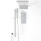 Duschsystem mit Thermostat – mit Regen/Wasserfall-Duschkopf und Brausestangenset – Chrom – Kubix
