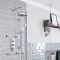 Retro Unterputz-Duschsystem mit Thermostat - inkl. 200mm Wand-Duschkopf, Brausestangenset und Körperdüsen - Chrom/Weiß - Elizabeth