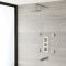 Unterputz-Duschsystem mit Thermostat – mit rundem 188mm Wand-Duschkopf, Wanneneinlauf, und Körperdüsen - Gebürstetes Nickel - Aldwick