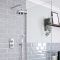 Retro Unterputz-Duschsystem mit Thermostat - inkl. 200mm Wand-Duschkopf und Handbrauseset  - Chrom/Weiß - Elizabeth