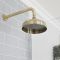 Retro Unterputz-Duschsystem mit Thermostat - inkl. 200mm Wand-Duschkopf, Brausestangenset und Körperdüsen - Gebürstetes Gold - Elizabeth