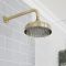 Retro Unterputz-Duschsystem mit Thermostat - inkl. 200mm Wand-Duschkopf, Brausestangenset und Körperdüsen - Gebürstetes Gold - Elizabeth