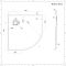 Viertelkreis-Duschkabine, B 900mm, Chrom - inkl. Duschwanne mit Schiefer-Effekt (Finish wählbar) - Portland