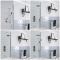 Dusch- und Badesystem mit Unterputz-Thermostat – Funktionen wählbar – Chrom/Schwarz – Elizabeth