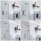 Duschsystem mit Unterputz-Thermostat – Funktionen wählbar – Chrom/Schwarz – Elizabeth