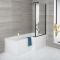 Dusch-Badewanne – 1700mm x 850mm, mit schwarzem Badewannenaufsatz und Schürze – links oder rechtsbündig - Sandford