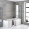 Dusch-Badewanne rechtsbündig 1700mm x 850mm, Verkleidung, Ablauf und Duschaufsatz wählbar - Sandford