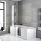 Dusch-Badewanne linksbündig P-Form, Größe, Verkleidung, Ablauf und Duschaufsatz wählbar - Belstone