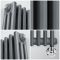 Elektrischer Gliederheizkörper (3 Säulen) Vertikal Anthrazit 1800mm x 290mm inkl. 1200W Heizelement, Auswahl an WLAN-Thermostat & Kabelabdeckung - Regent