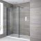 Walk-In Dusche, Schwarz, für Nische – inkl. weißer Duschwanne – Größe und Seitenpaneel wählbar – Nox