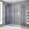 Getönte Walk-In Dusche, Chrom, für Eckeinbau - inkl. weißer Duschwanne – Größe und Seitenpaneel wählbar – Portland-Luna