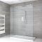 Walk-In Dusche, Chrom, freistehend - inkl. weißer Duschwanne – Größe und Seitenpaneel wählbar – Portland