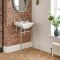 Traditionelles Stand-WC mit aufgesetztem Spülkasten & Waschbecken mit Gestell - Chrom – Richmond