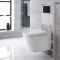 Hänge-WC Weiß inkl. hohem Wandrahmen, Wählbare Betätigungsplatte - Exton