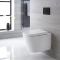 Hänge-WC Weiß inkl. hohem Wandrahmen, Wählbare Betätigungsplatte - Exton