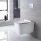 Hänge-WC Weiß inkl. hohem Wandrahmen, Wählbare Betätigungsplatte - Sandford