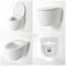 Hänge-WC Weiß ohne Spülrand inkl. kurzem Wandrahmen, Wählbare Betätigungsplatte - Kenton