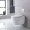 Hänge-WC Weiß ohne Spülrand inkl. kurzem Wandrahmen, Wählbare Betätigungsplatte - Kenton
