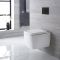 Hänge-WC Weiß inkl. hohem Wandrahmen, Wählbare Betätigungsplatte - Milton