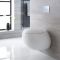 Hänge-WC Weiß inkl. hohem Wandrahmen, Wählbare Betätigungsplatte - Langtree