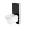 Hirayu Japanisches Wand-Dusch-WC inkl. Saru Sanitärmodul H 1000mm Schwarz mit Sensor-Spülung